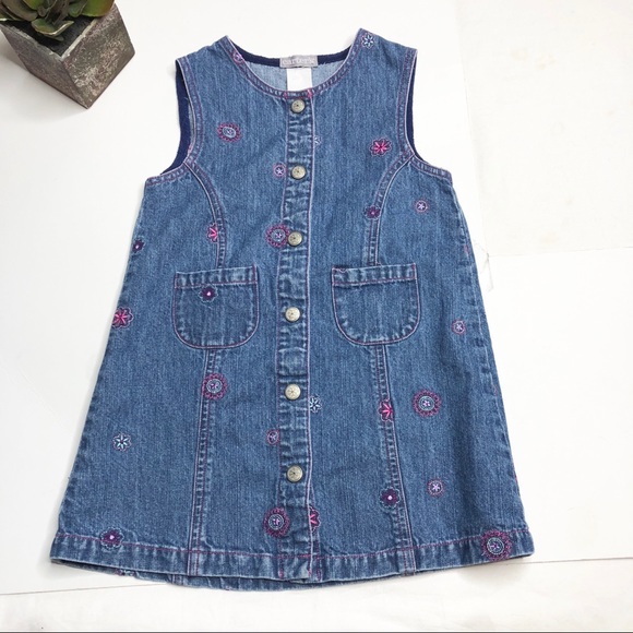 Carter's Other - Carters floral snap front denim jumper/ dress